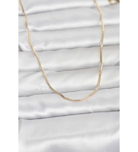 CM 14K Gold Renk İnce Kare Zincirli Model 60 cm Kadın Kolye - TJ-BKO10956