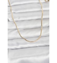 CM 14K Gold Renk İnce Kare Zincirli Model 60 cm Kadın Kolye - TJ-BKO10956