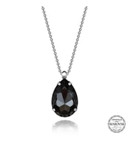 Crystal Taşlı Top Zincir Damla Gümüş Kadın Kolye