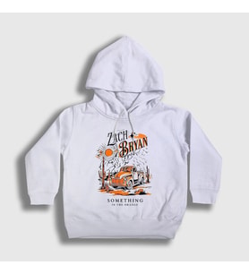 Presmono Unisex Çocuk Beyaz Something In The Orange Zach Bryan Kapüşonlu Sweatshirt 472290tt