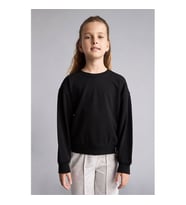 Defacto Pamuklu Relaxed Fit Siyah Kız Çocuk Sweatshirt E6842A8/BK81