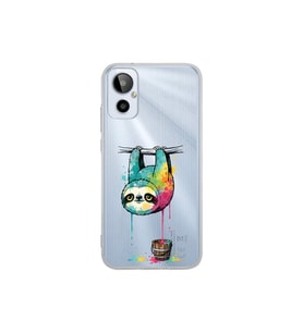 General Mobile 23SE ile Uyumlu Splash Tembel Hayvan Tasarımlı Şeffaf Silikon Kılıf