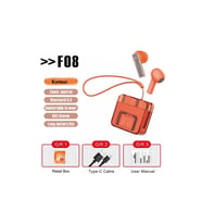 F08 Dijital Şarj Göstergeli Tws Bluetooth Kulaklık - Kırmızı