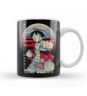 One Piece Mugiwara Luffy Kupa Bardak Porselen