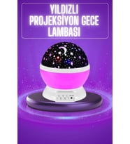 Yıldız Görünümlü Gece Lambası Renkli Masa Lambası Gökyüzü Projeksiyon
