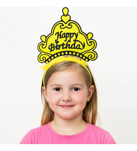 Northcity Sarı Happy Birthday Prenses Tacı – Doğum Günü Taç Aksesuarı