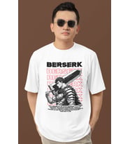 Tasarım Berserk Guts Baskılı Unisex Oversize Anime Dizi Karakter Tişört