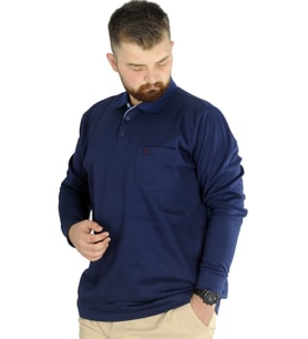 Mode XL Erkek Uzun Kol Polo Cepli İnterlok M 22460 İndigo