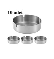 Çelik 10 Adet 10 cm. Büyük Kafe Restaurant Lokanta Kül Tablası Küllük cin545-10