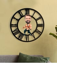 Kişiye Özel Dövüşçü Karikatür 3D Ahşap Mdf Duvar Saati 151