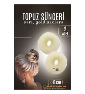 GOLD Mini Saç Topuz Süngeri  2 ADET 6 CM Çap 2.5 cm Kalınlık