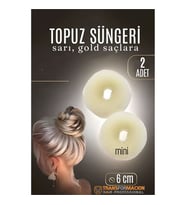 GOLD Mini Saç Topuz Süngeri  2 ADET 6 CM Çap 2.5 cm Kalınlık