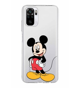 Xiaomi Redmi Note 10 Uyumlu Kapak Mickey Mouse Tasarımlı Şeffaf Silikon Kılıf