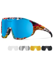 Queshark Polarize Anti-UV Outdoor 5 Lens Ultra Hafif Spor Motorsiklet Bisiklet Kayak Gözlüğü