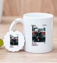 Kişiye Özel İnstagram Tasarım Fotoğraflı Beyaz Kupa Bardak ve Anahtarlık