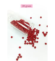 Dökme Cam Kum Boncuk Büyük Boy (6/0) 4 mm - 20 Gram - Koyu Kırmızı - BNC074