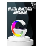 Mey İthalat® Bluetooth Hoparlör G Şekli Atmosfer Akıllı Rgb Lamba Wireless Kablosuz Şarj