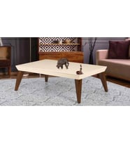 Orta Sehpa 11773 OSM Piramit Model Krem Ceviz Kayın RETRO ayak Demonte El Yapım