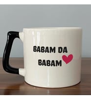 Babam Da Babam Baskılı Siyah Kulplu D Kupa