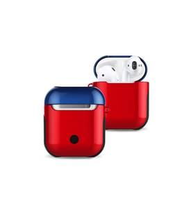 Apple Airpods 2 (2.nesil) 3in1 Kılıf - Kırmızı-lacivert