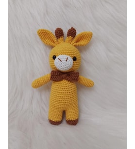 Hardal Miniş Zürafa Uyku Arkadaşı Amigurumi Organik Oyuncak