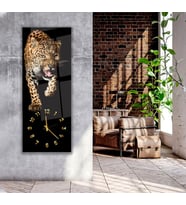Saatli Leopar Cam Tablo