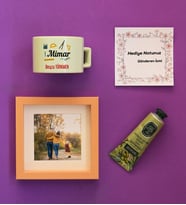 Kişiye Özel Mimar Hediye Kutusu - Kişiye Özel Lüks Pastel Fincan, El Kremi, Ahşap Fotoğraf Çerçevesi  Hediyesi (Yeşil)