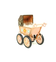 Dekoratif Metal Bebek Arabası Biblo Vintage Hediyelik