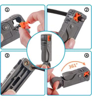 ® Mini Kablo Sıyırma Pensesi – Ayarlanabilir Rotary Wire Stripper, Koaksiyel Kablo Soyucu, RJ45 RJ11 Cat5 Cat6 Uyumlu