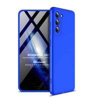 Microsonic Samsung Galaxy S21 FE Kılıf Double Dip 360 Protective Mavi