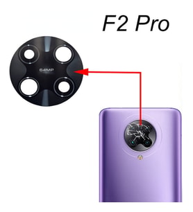 Tkgz Xiaomi POCOPHONE F2 PRO Arka Kamera Camı Lens Yapışkanlı