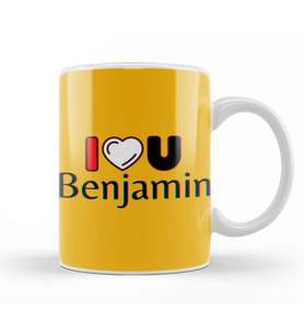 Benjamin Name Custom Design Gift Baby Gift For Him Kupa Bardak Porselen