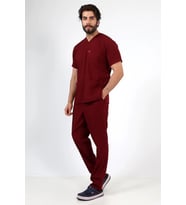 Zarf Yaka Erkek Likralı Takım - 6407 Bordo