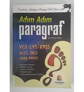 KAPADOKYA YAYINLARI YGS - LYS - KPSS - ALES - DGS - JANA - PMYO ADIM ADIM PARAGRAF ALİ PEHLİVAN ( 2.EL )