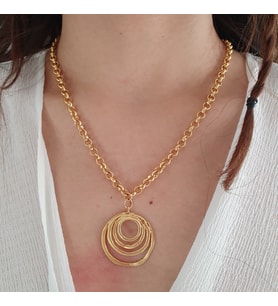 Altın Kaplama Spiral Zincir Kolye