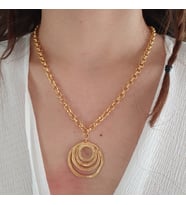 Altın Kaplama Spiral Zincir Kolye