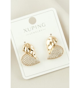 Xuping Oval Zirkon Taşlı Lüks Çelik Küpe