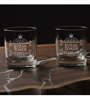 Özel Kutulu Kişiye Özel İsim Yazılı 2’li Highland Reserve Whiskey Glass Seti