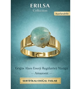 Sertifikalı Amazonit Enerji Regülatörü Yüzüğü – Göğüs Alanı Denge Amazonit Taşı – Ayarlanabilir (Çok Renkli)