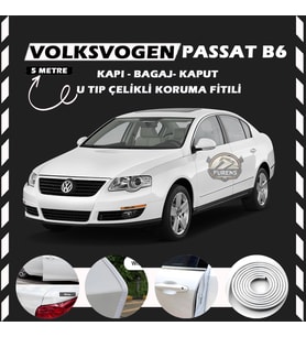 Volksvogen Passat B6 Oto Araç Kapı Koruma Fitili 5metre Parlak Beyaz Renk