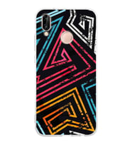 PrintiFy Huawei P20 Lite Uyumlu Kamera Korumalı Eskitme Tasarımlı Şeffaf Silikon Kılıf