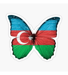 Azerbaycan Azerbaijan 17 Cm Araba Sticker Etiket MD17