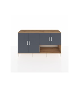Kronos Konsol 6 Raflı 4 Kapaklı 176x59x99 Çam-Antrasit/Çam