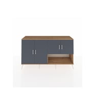 Kronos Konsol 6 Raflı 4 Kapaklı 176x59x99 Çam-Antrasit/Çam