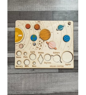 Ahşap Montessori Solar Sistem Gezegenler Yapbozu