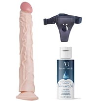Censan Belden Bağlamalı Kayganlaştırıcı Set Noctis 34,5cm Realistik Dildo No:7