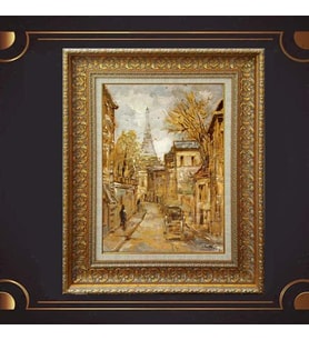 Gold Altın Kalın Çerçeveli Paspartulu Tablo c18