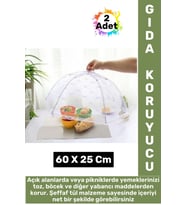 Kamp Piknik Outdoor Rüzgar Toz Sinek Böcek Koruyucu Katlanabilir Tül Yemek Koruma Şemsiyesi 2 Adet