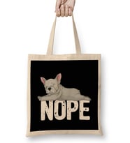 French Bulldog Nope 05 Bez Çanta Uzun Saplı