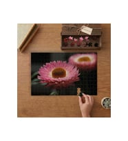 Suda Pembe Çiçek Tasarımı 240 parça Ahşap Puzzle Ahşap Kutuda MP00061